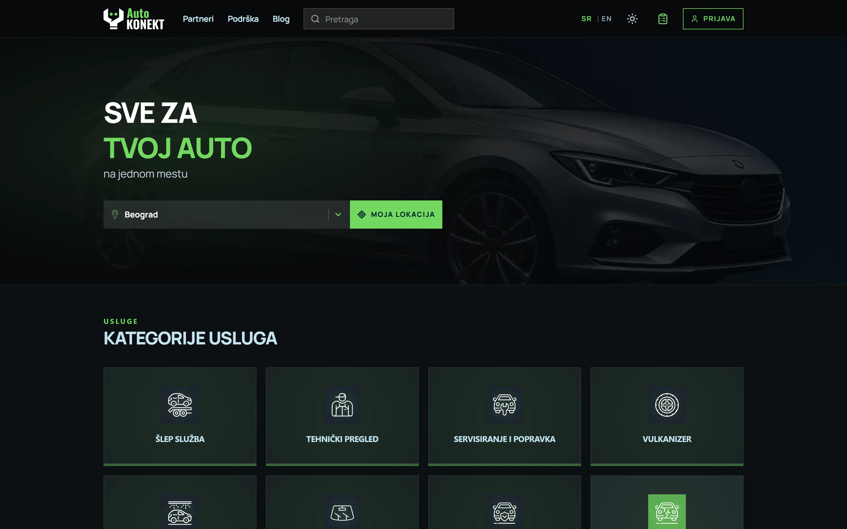 AutoKonekt klijentska aplikacija — pretraga auto servisa